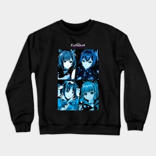 Genshin Waifu - Eula , Keqing , Nilou & Ayaka Crewneck Sweatshirt